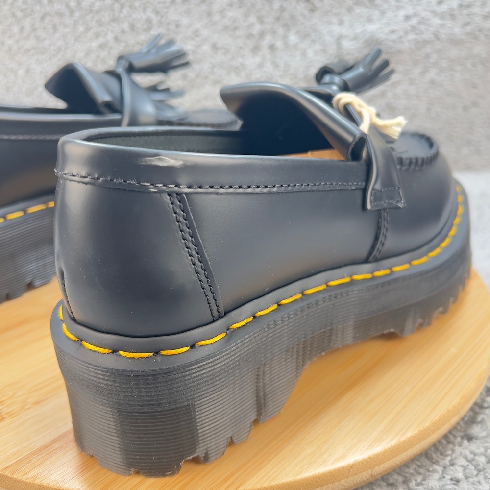 Dr Martens Platform Tassel Loafers Black Leather Chunky Womens 7 Goth Academia - Picture 8 of 11